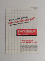 Sega Master System Where in the World is Carmen Sandiego? Manual ONLY