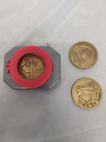 Vintage McDonald's Mighty Morphin Power Rangers Belt Buckle with 3 Coins