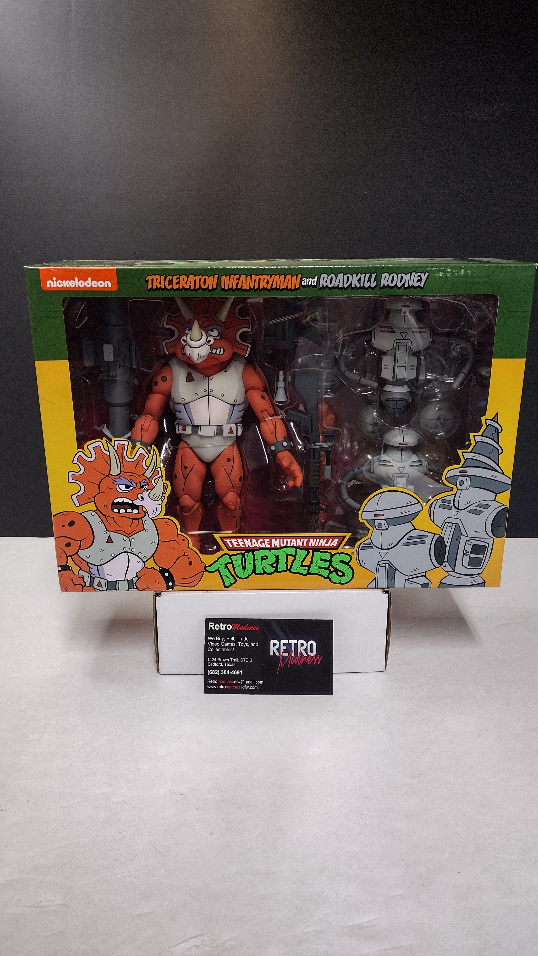 NECA Teenage Mutant Ninja Turtles Animated Series Triceraton Infantryman & Roadkill Rodney 2-Pack NIB