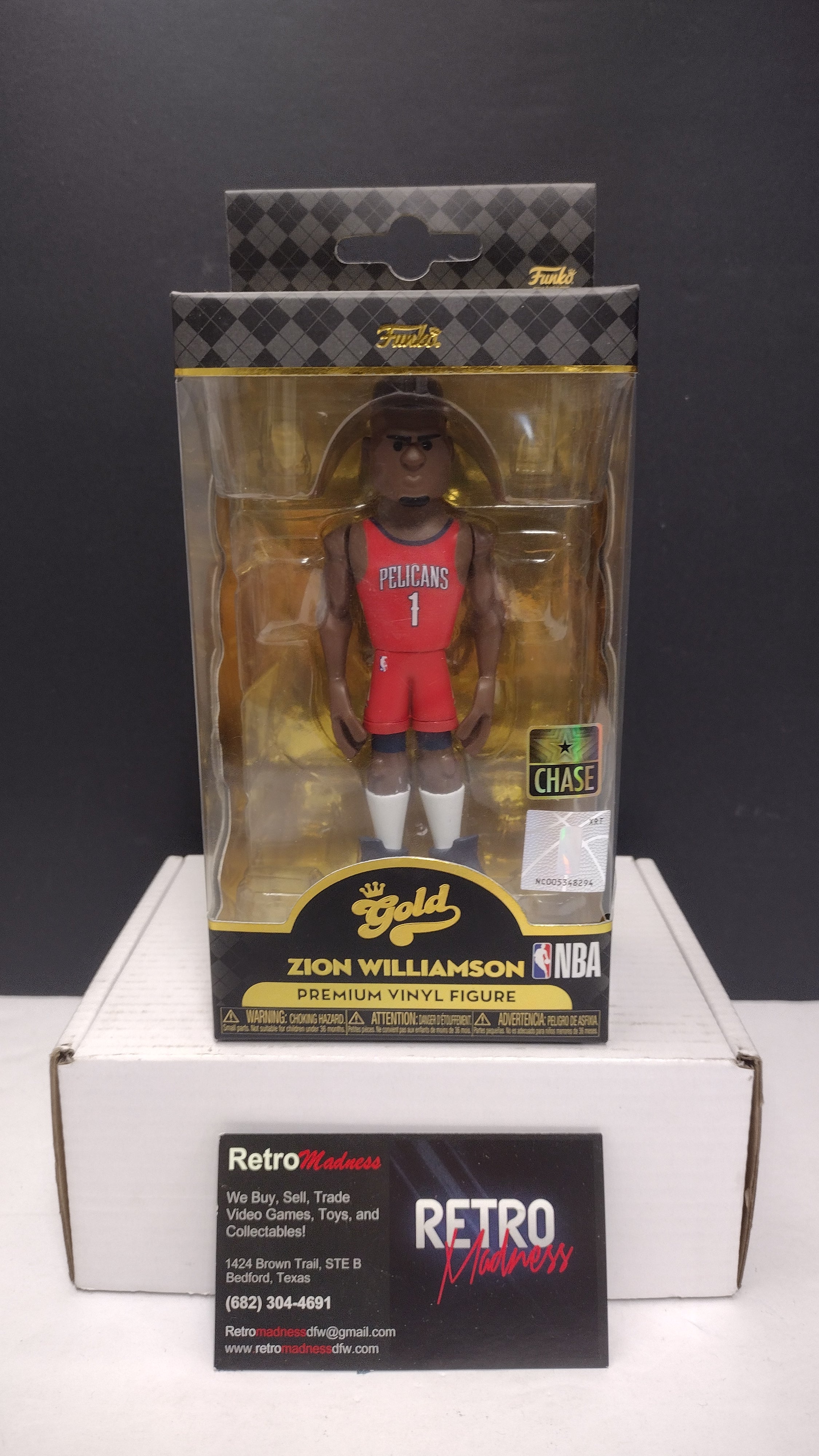 Funko GOLD Zion Williamson New Orleans Pelicans CHASE Variant Premium Vinyl Figure NIB