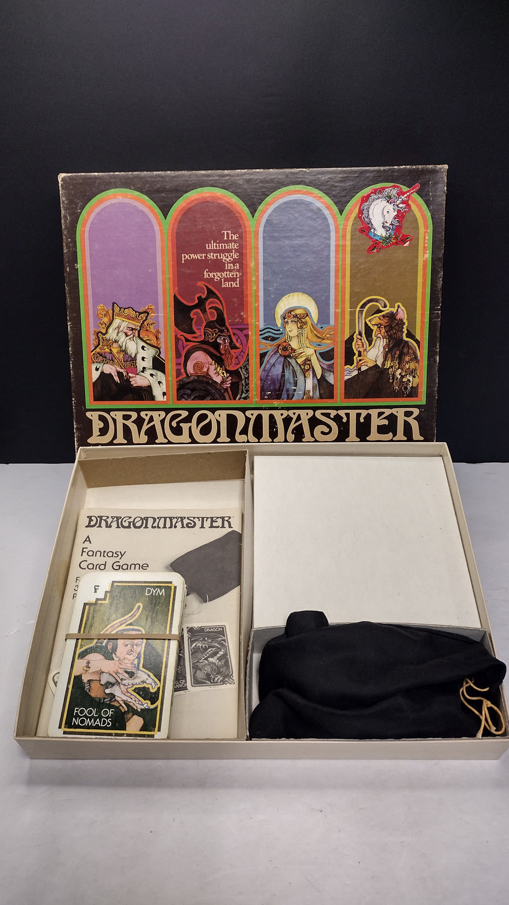 Vintage 1981 Milton Bradley E.S. Lowe Dragonmaster Card Game (100% Complete with Crystals & Manual)