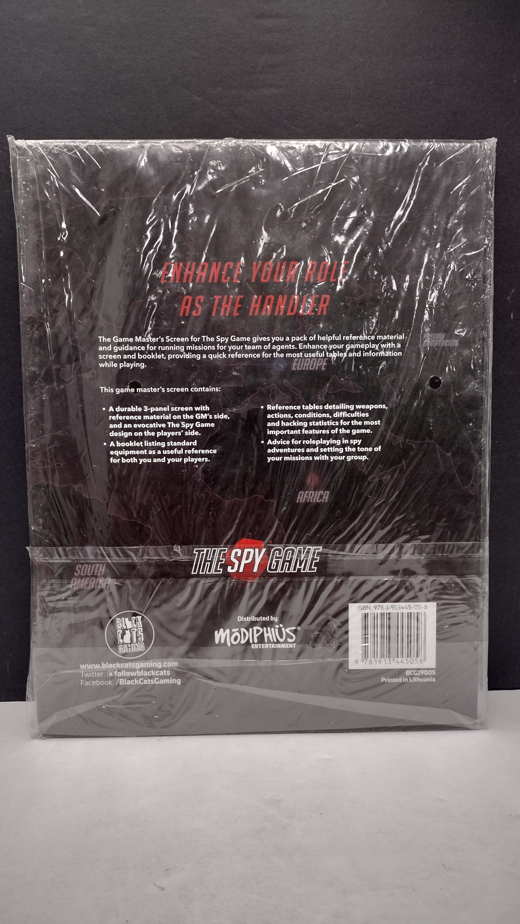 The Spy Game: Gamemaster Screen with Booklet (Modiphius / Black Room Games - Brand New & Factory Sealed)