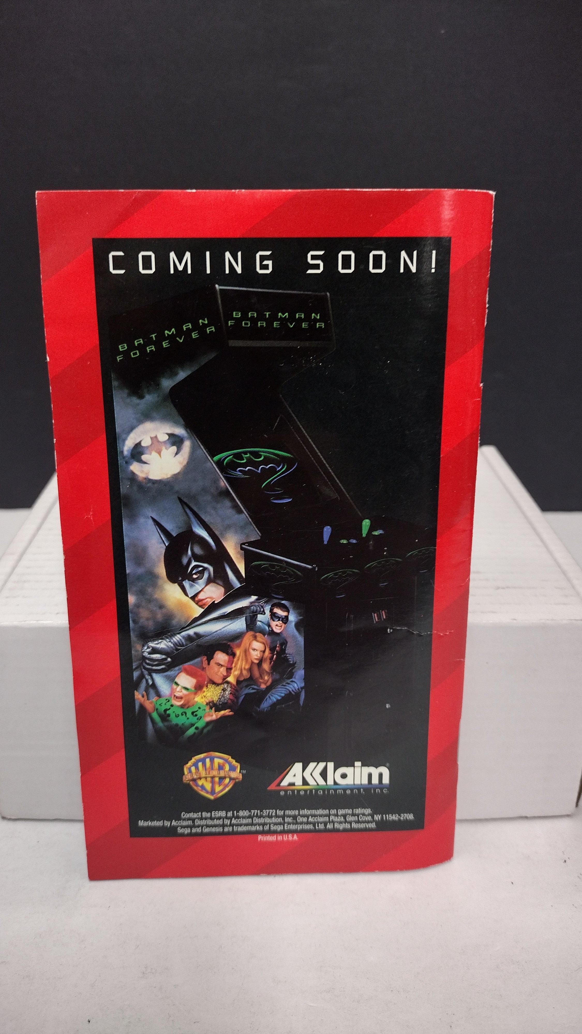 Vintage Batman Forever Sega Genesis Box & Manual Only (No Game)