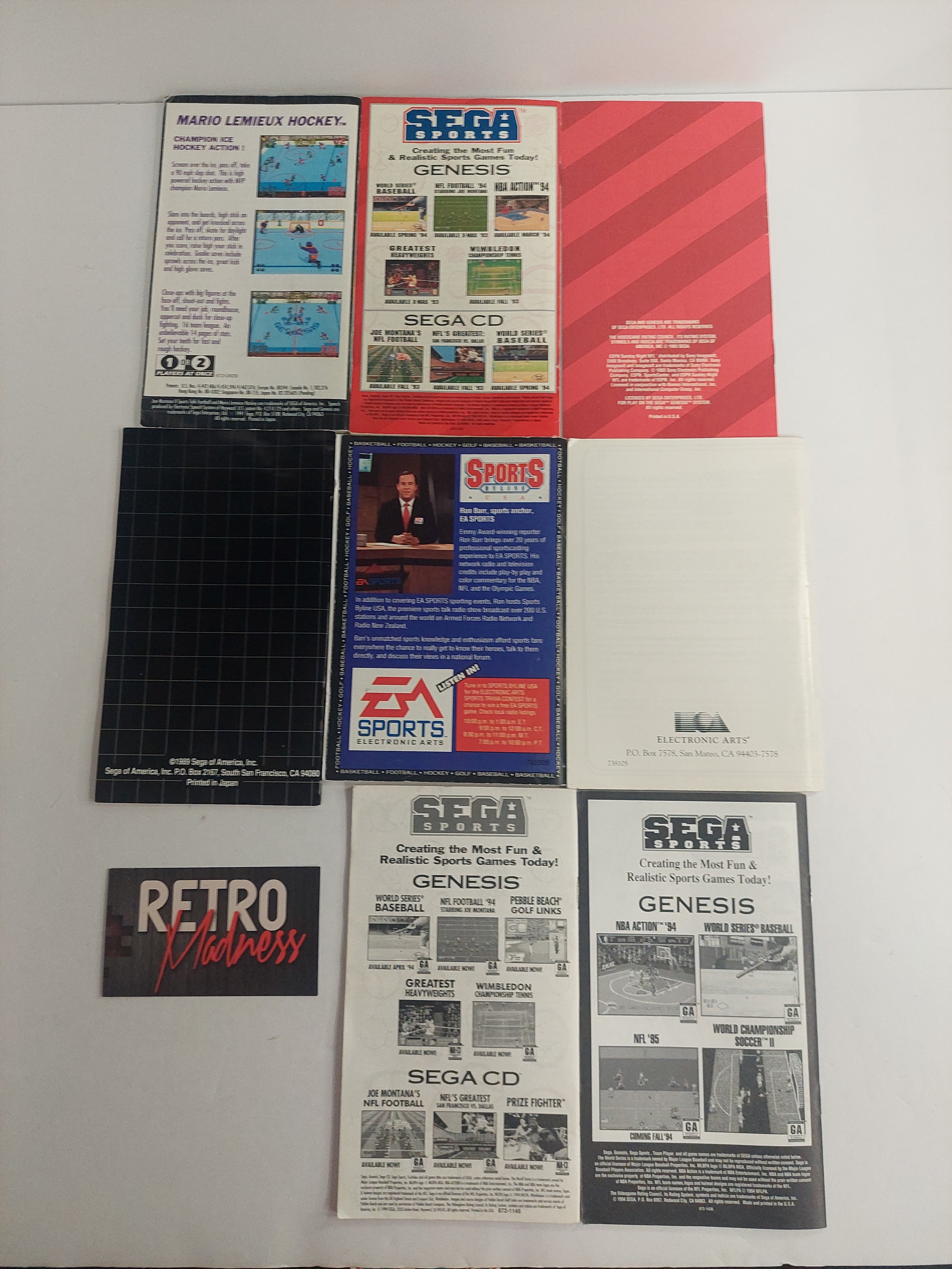 Sega Genesis Sega Sports Manual Instruction Booklet Lot