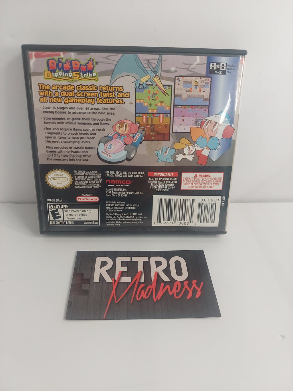 Nintendo DS Dig Dug Digging Strike Case, Manual and Inserts ONLY No Game