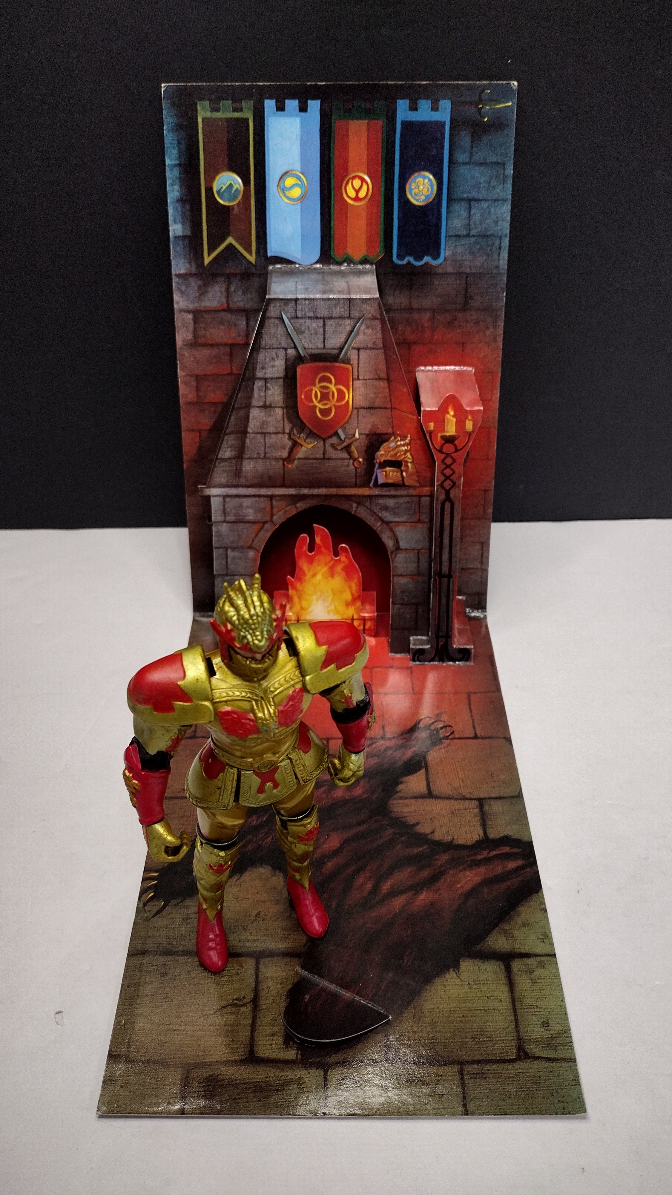 Vintage 1998 Saban's Bandai Mystic Knights of Tir Na Nog Rohan (Loose with Great Hall Castle Pop-Up)