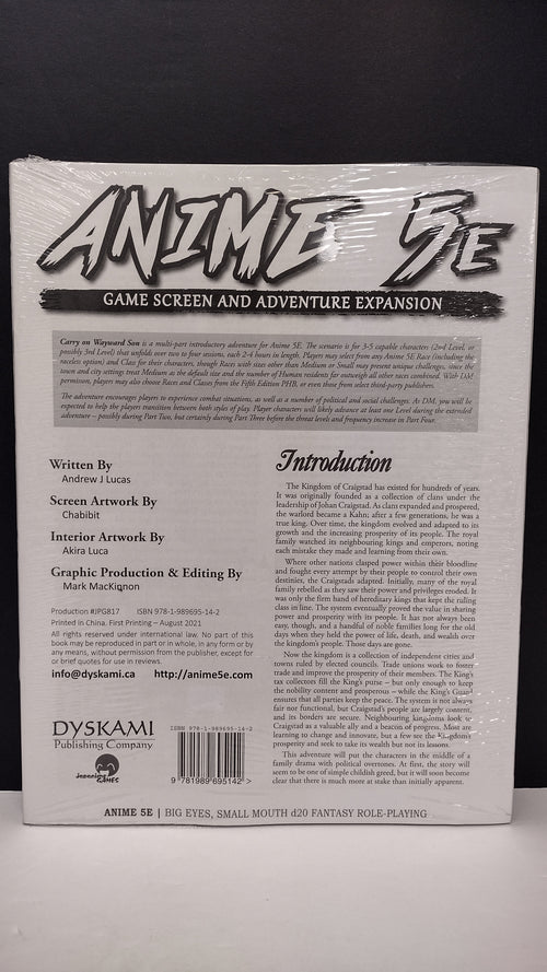 Anime 5E: Game Screen & Adventure Expansion – Brand New