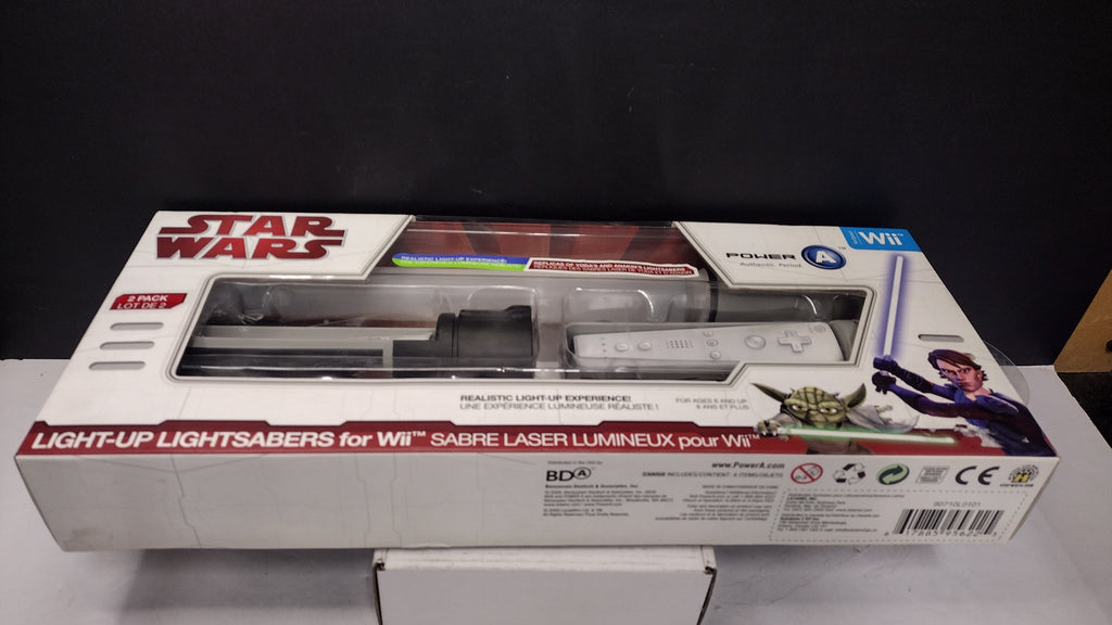Nintendo Wii Star Wars Light-Up Lightsabers 2-Pack [Anakin Skywalker & Yoda]  (PowerA - Brand New & Factory Sealed)
