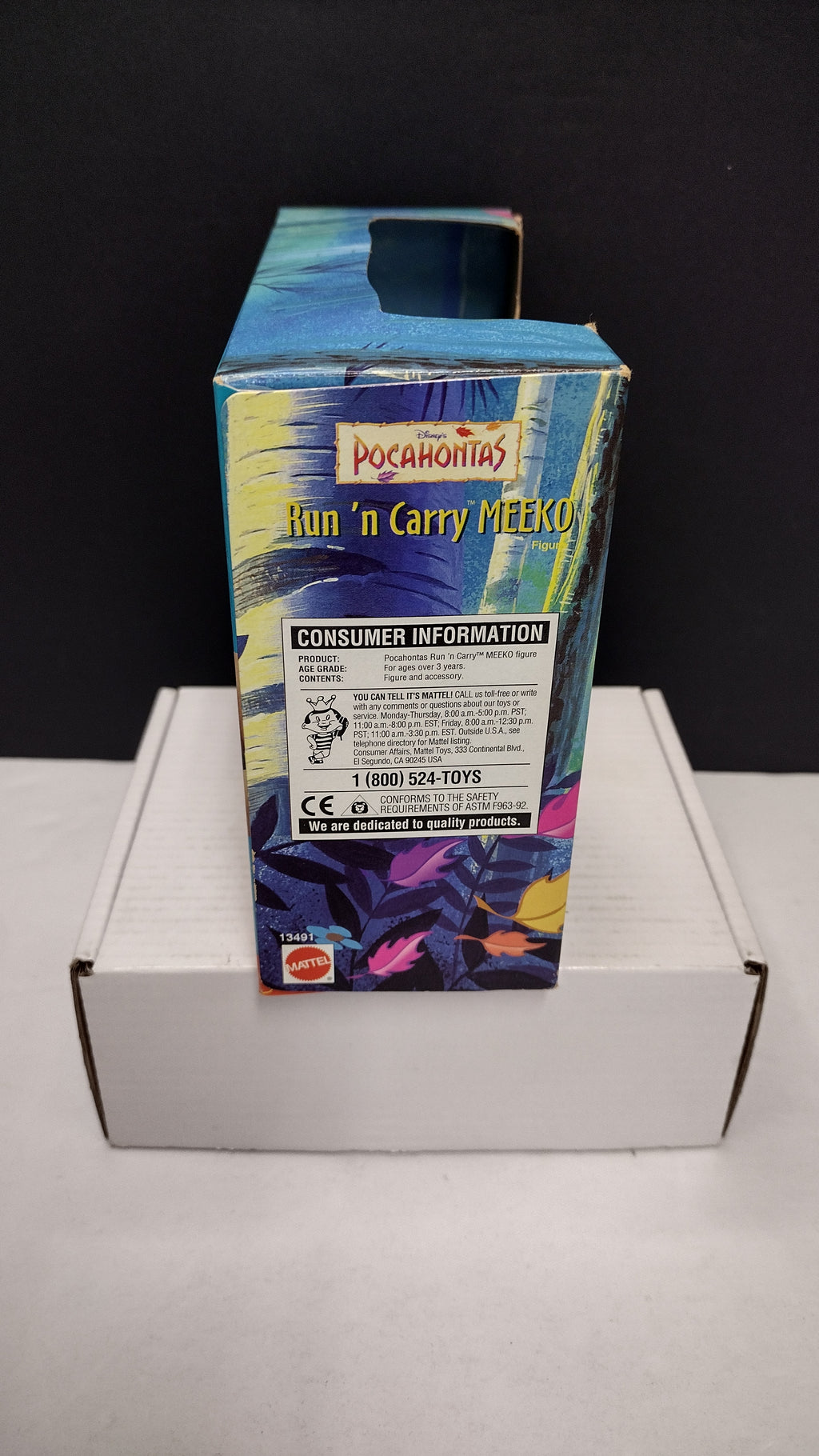 Vintage 1995 Mattel Disney’s Pocahontas: "Run 'n Carry" Meeko Action Figure – Brand New / Factory Sealed (Slight Card Bowing)