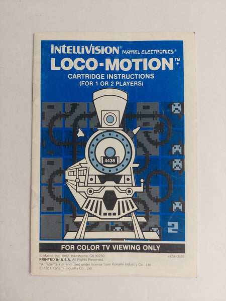 Intellivision 1981 Loco-Motion Manual Cartridge Instructions