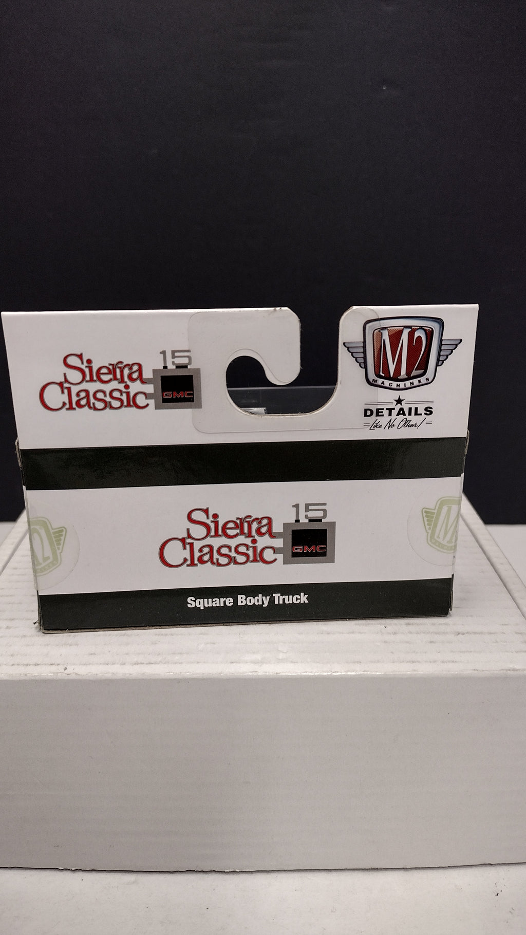 Modern 2020s M2 Machines Sierra Classic 1976 GMC Sierra Grande 15 4x4 (Green/White) 1:64 (New in Acrylic Box - Factory Sealed)