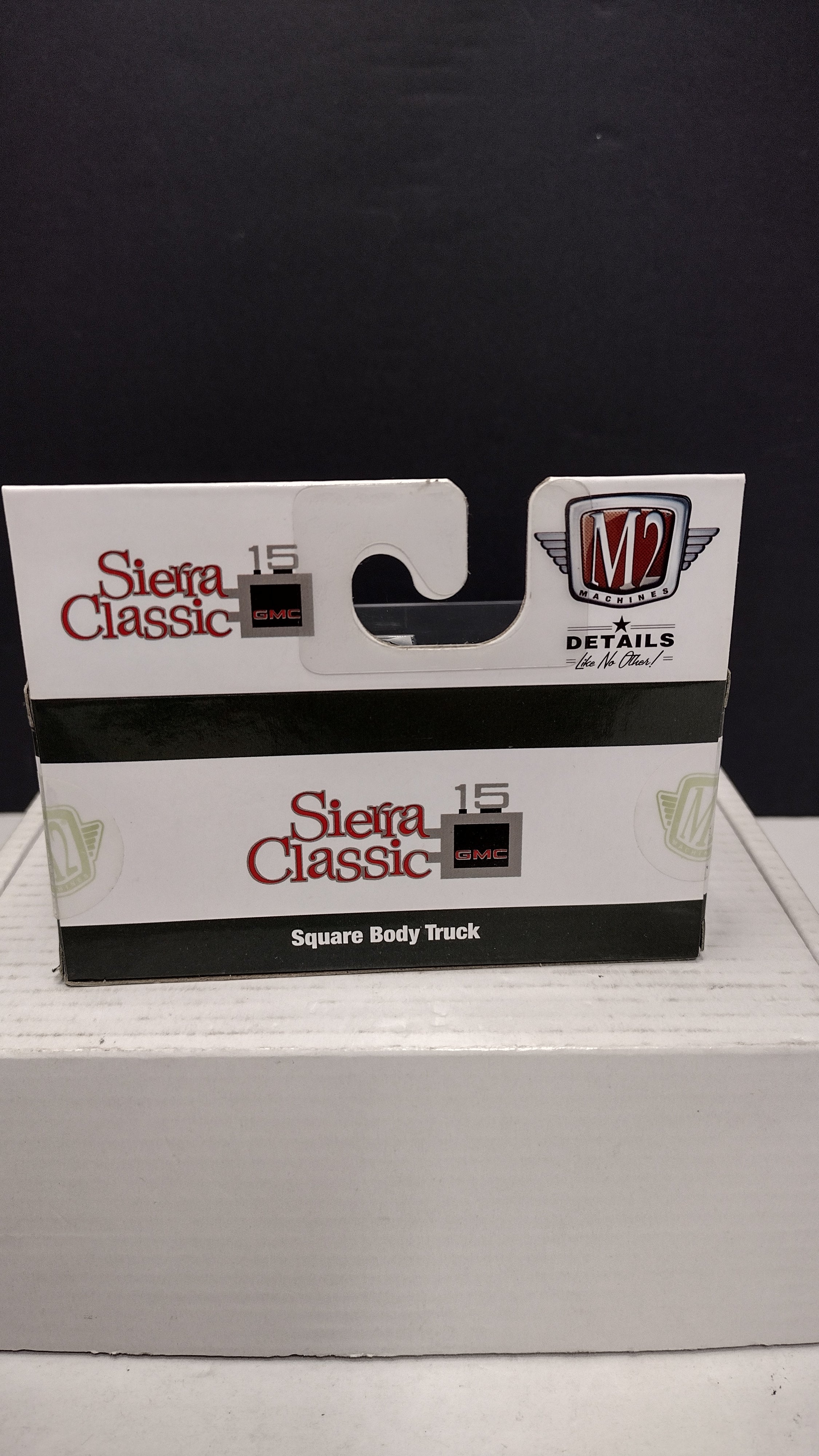 Modern 2020s M2 Machines Sierra Classic 1976 GMC Sierra Grande 15 4x4 (Green/White) 1:64 (New in Acrylic Box - Factory Sealed)