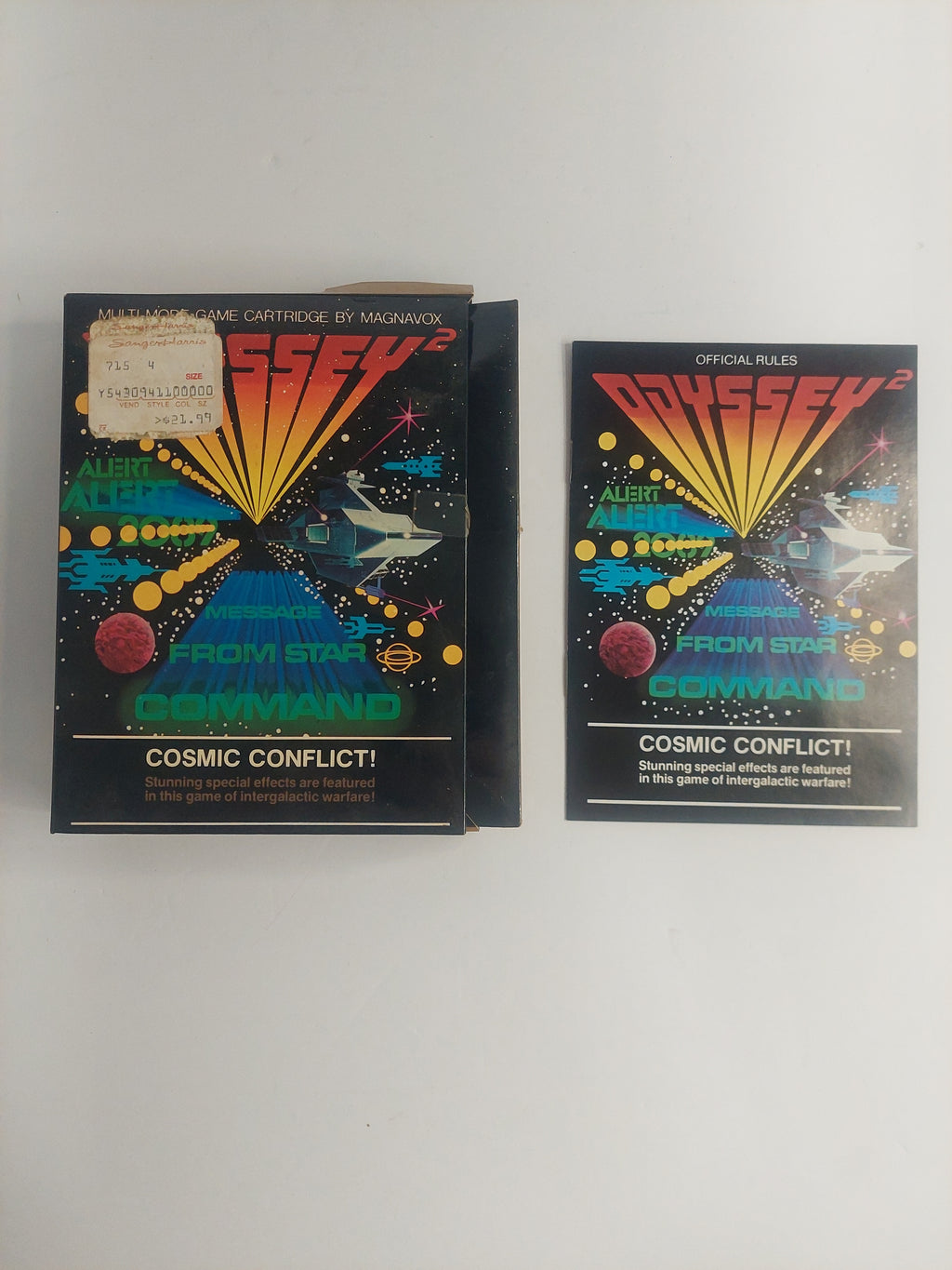 Odyssey 2 Cosmic Conflict Box and Manual ONLY No Game