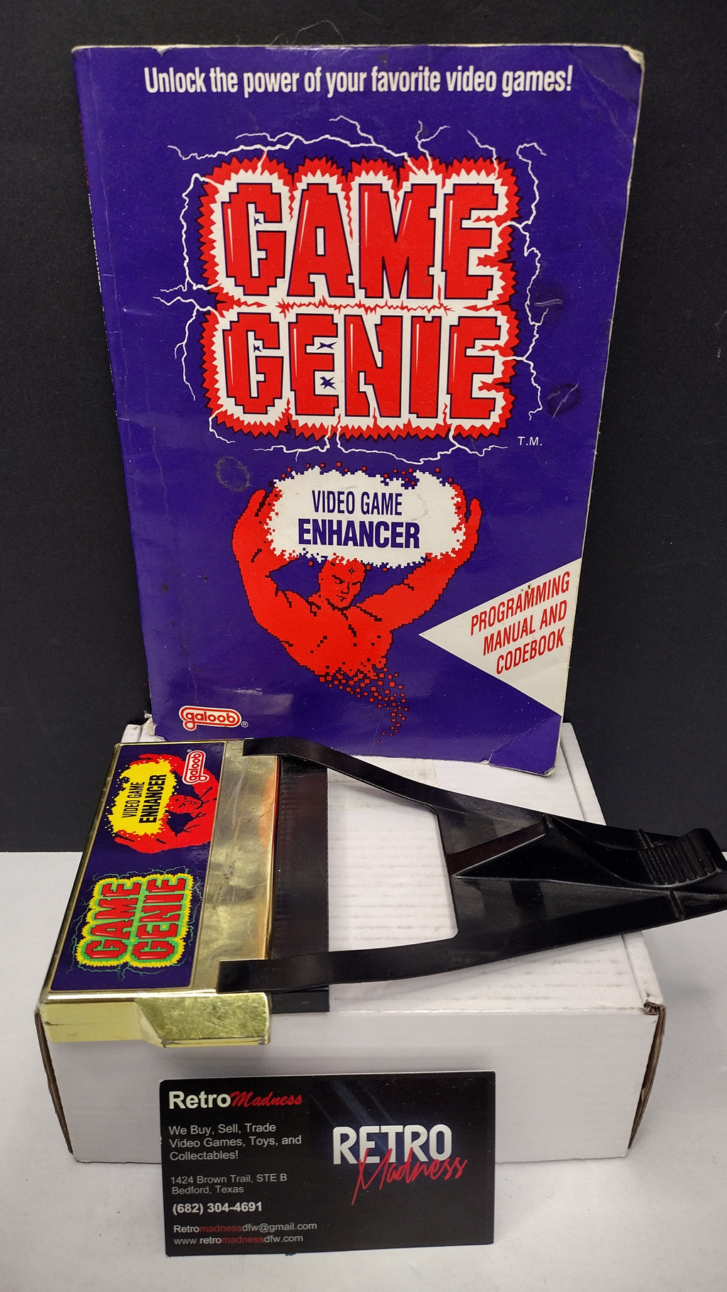 Vintage 1991 Lewis Galoob Nintendo NES Game Genie Cartridge with Codebook & Programming Manual