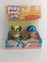 Marvel Spider-Man & Friends Wolverine & Captain America Play Town Wooden Figures