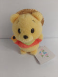 Disney Store Japan Urupocha Winnie the Pooh with Straw Hat 4 in. Plush with Tag