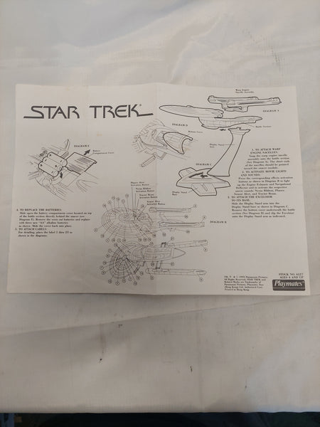 Vintage 1995 Star Trek Warp Engine Nacelle Instructions