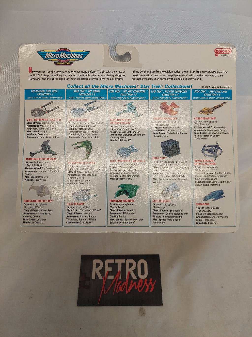 Vintage Micro Machines Star Trek The Next Generation Marauder, Borg Ship & Shuttlecraft