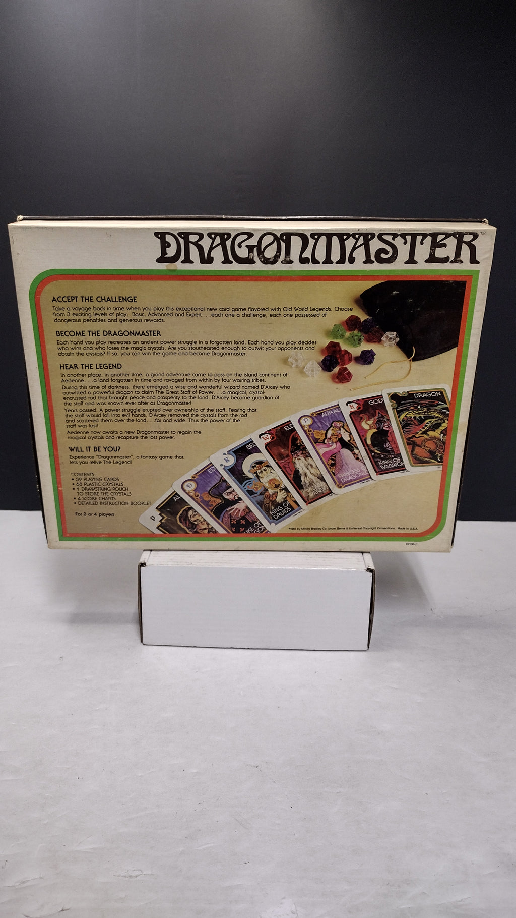 Vintage 1981 Milton Bradley E.S. Lowe Dragonmaster Card Game (100% Complete with Crystals & Manual)