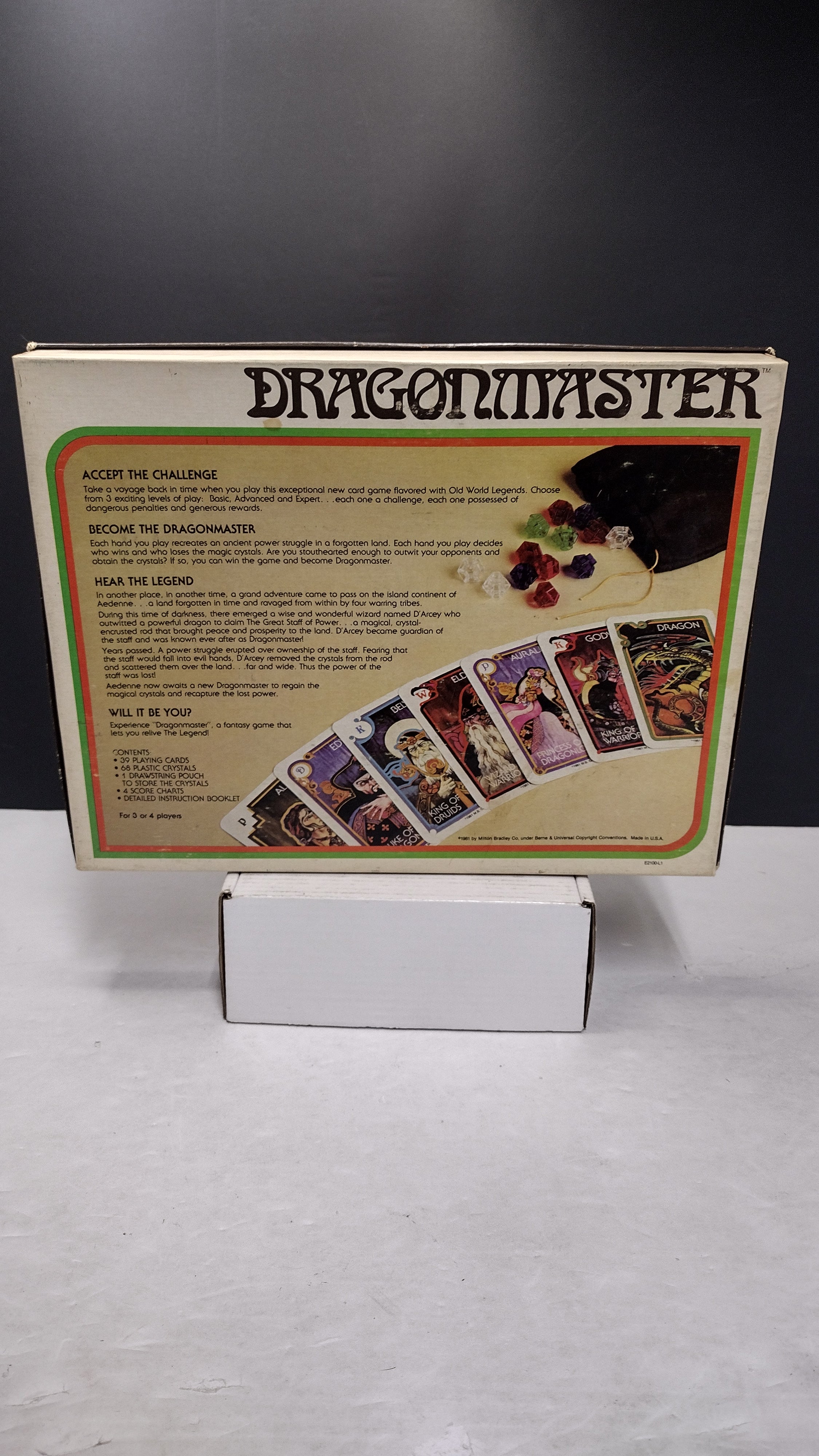 Vintage 1981 Milton Bradley E.S. Lowe Dragonmaster Card Game (100% Complete with Crystals & Manual)