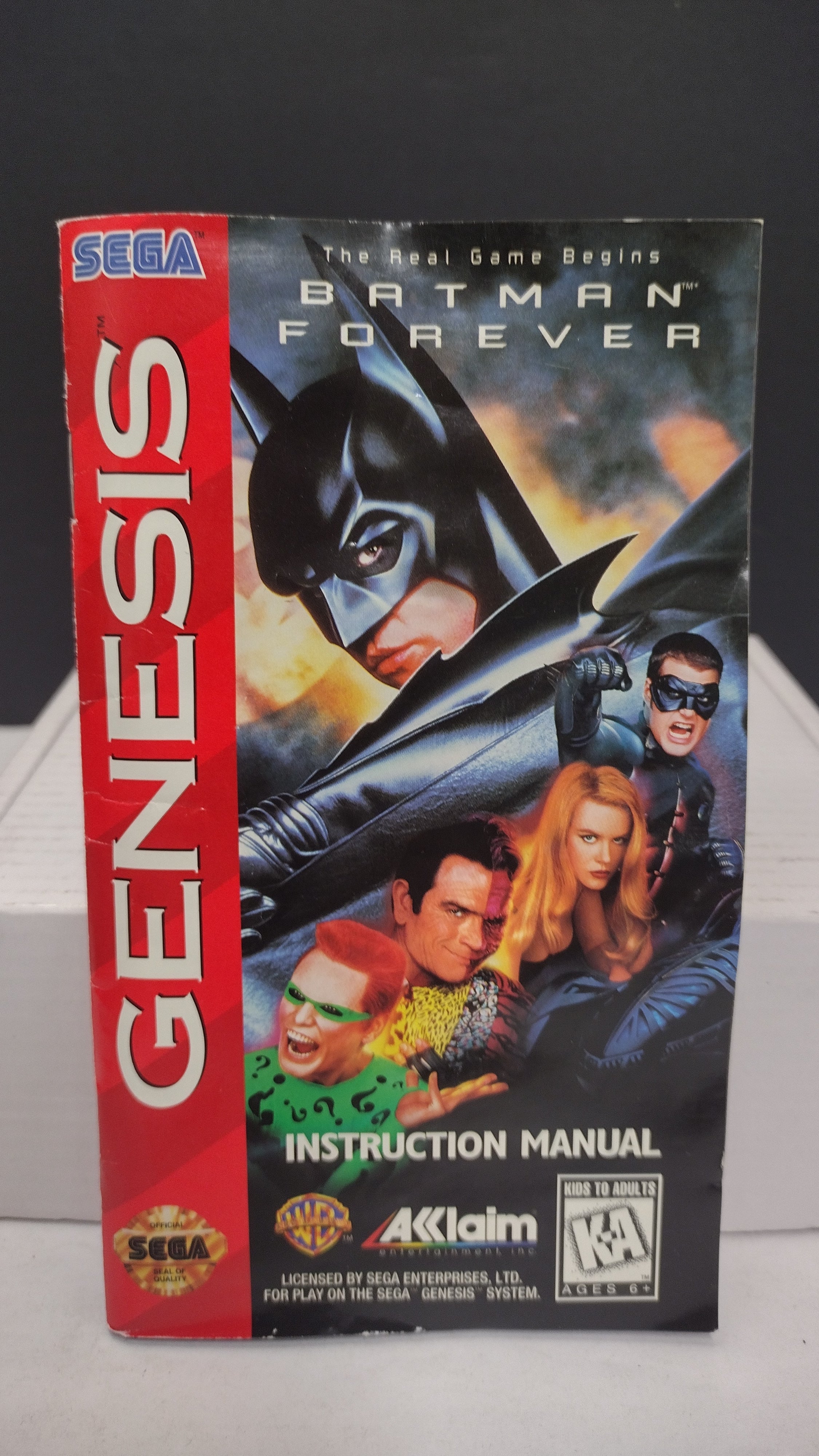 Vintage Batman Forever Sega Genesis Box & Manual Only (No Game)
