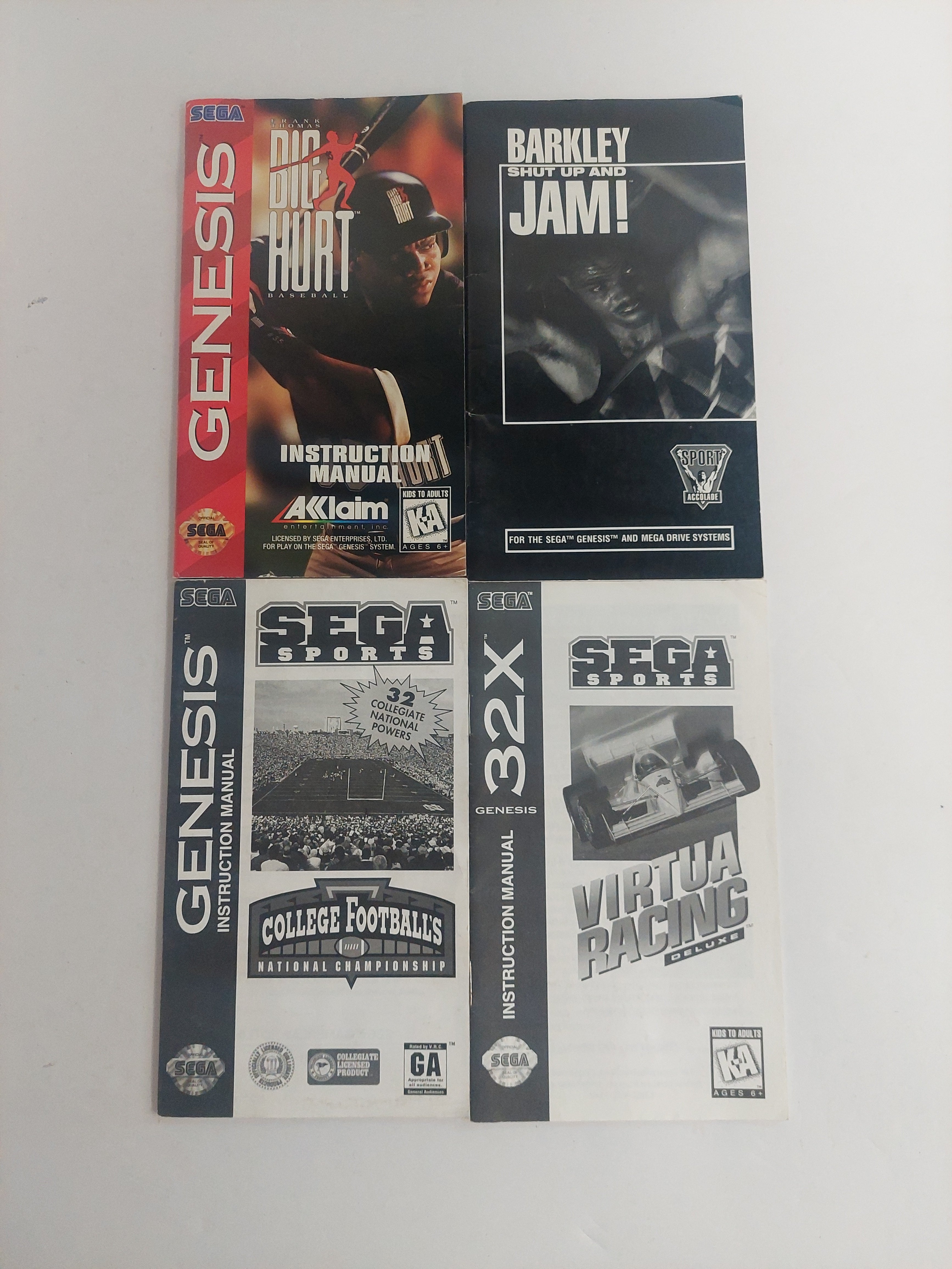 Sega Genesis Sega Sports Manuals Instruction Booklets Lot