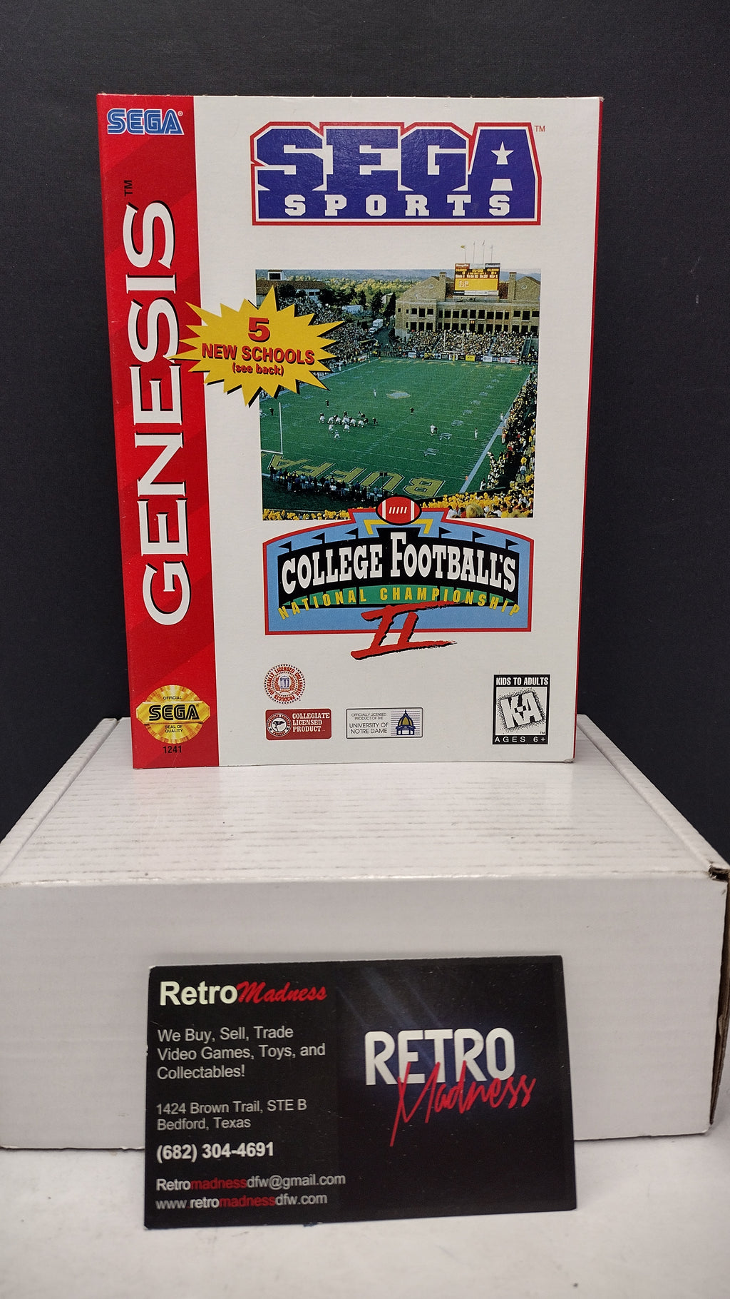 Vintage 1995 Sega Genesis College Football's National Championship II (Original Box & Manual Only - No Game)