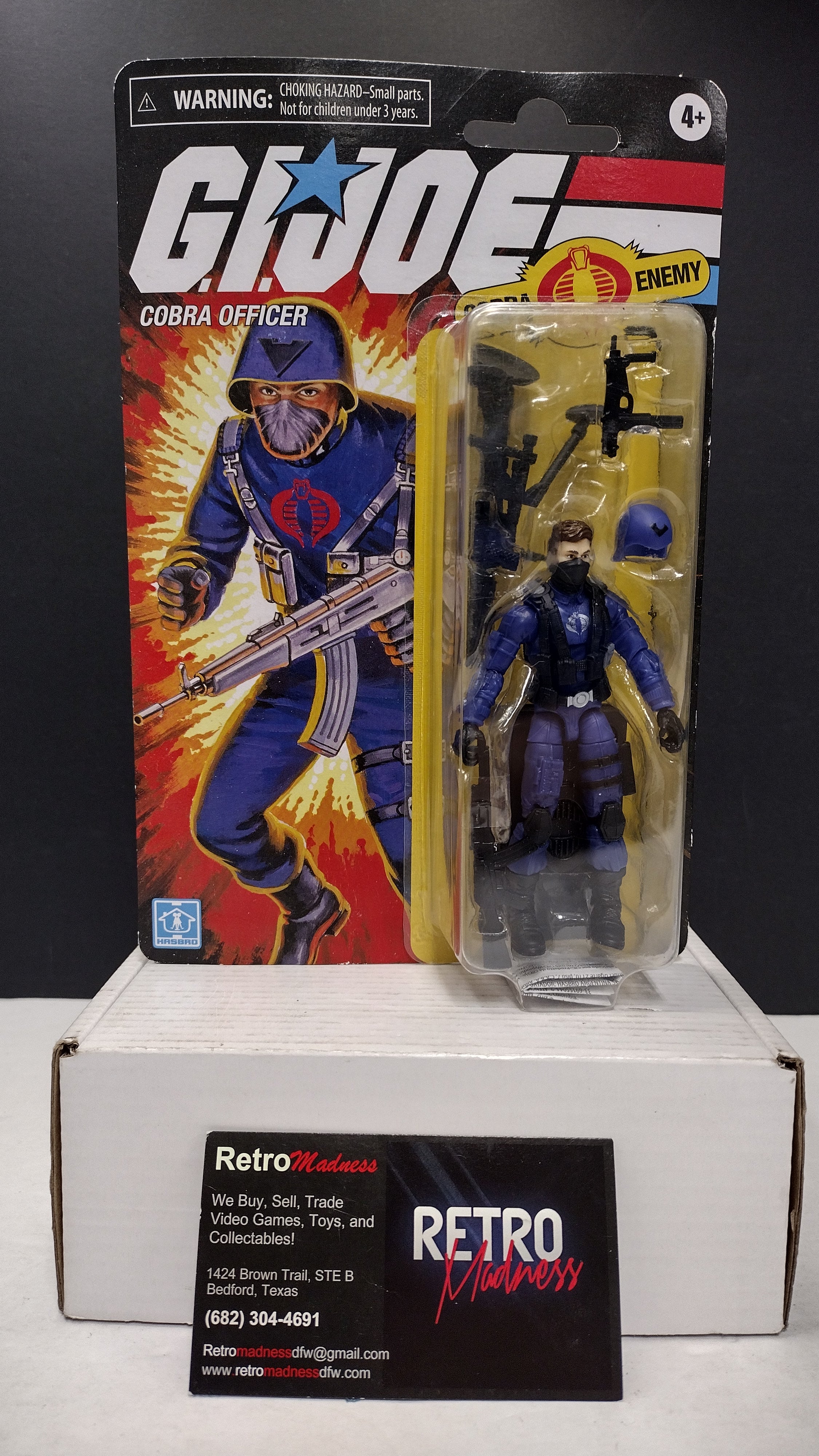 Hasbro G.I. Joe Retro Collection Cobra Officer 3.75" Action Figure (Walmart Exclusive - On Card, Right side Bubble Lift)