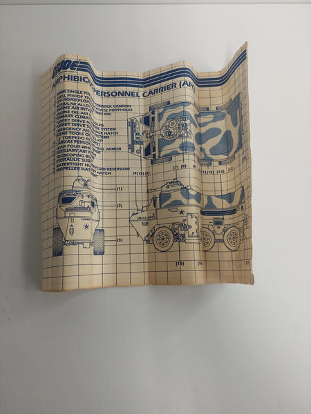 Vintage 1983 G.I. Joe Amphibious Personnel Carrier (APC) Blueprint Instructions