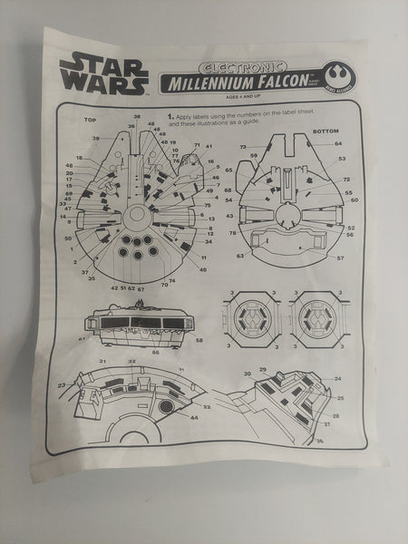 Vintage 1995 Star Wars Electronic Millennium Falcon Instructions ONLY