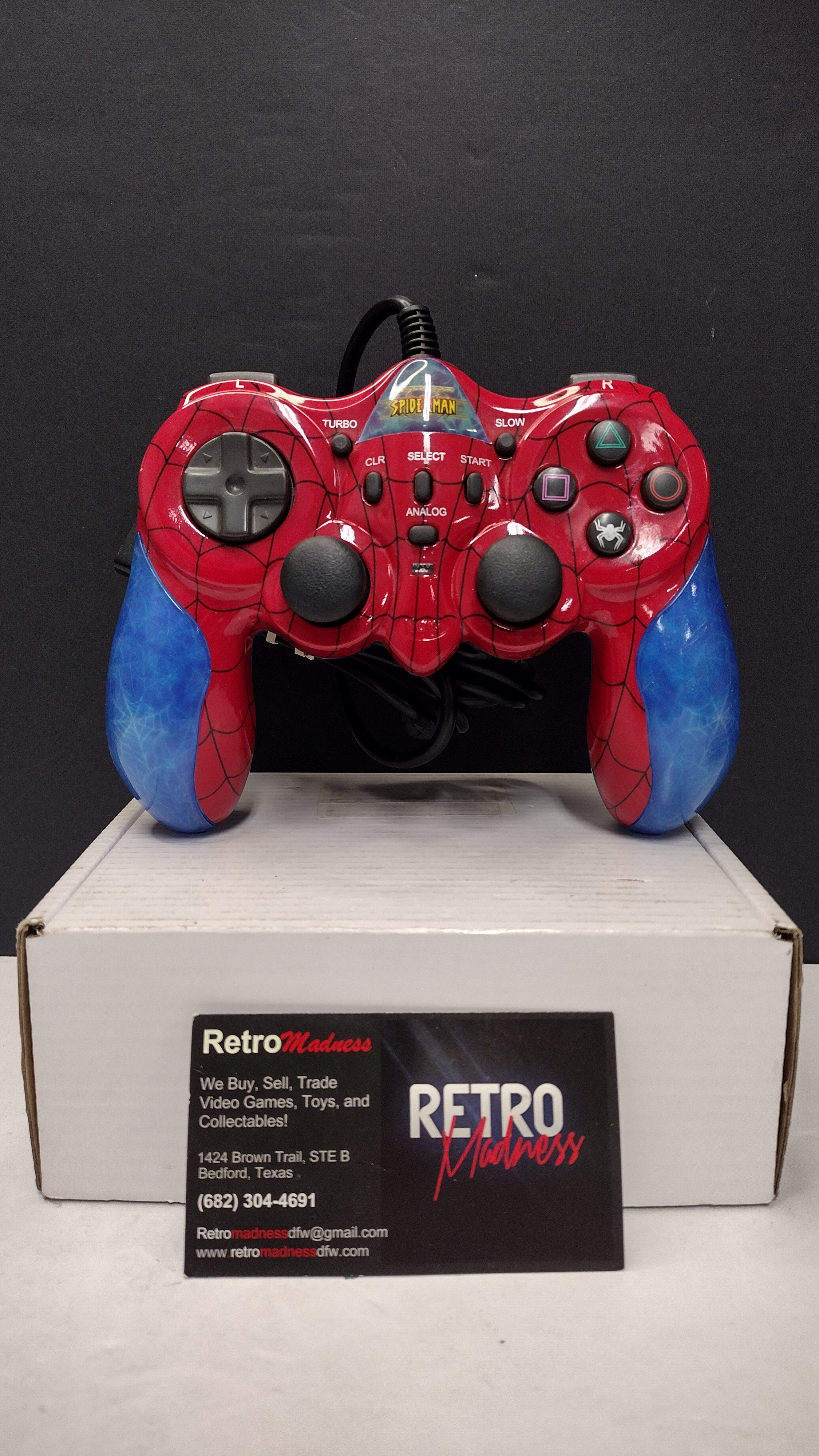 Naki Ultimate Spider-Man Wired Controller for Sony PlayStation 2 PS2 (Model 78500 - Tested & Fully Working)