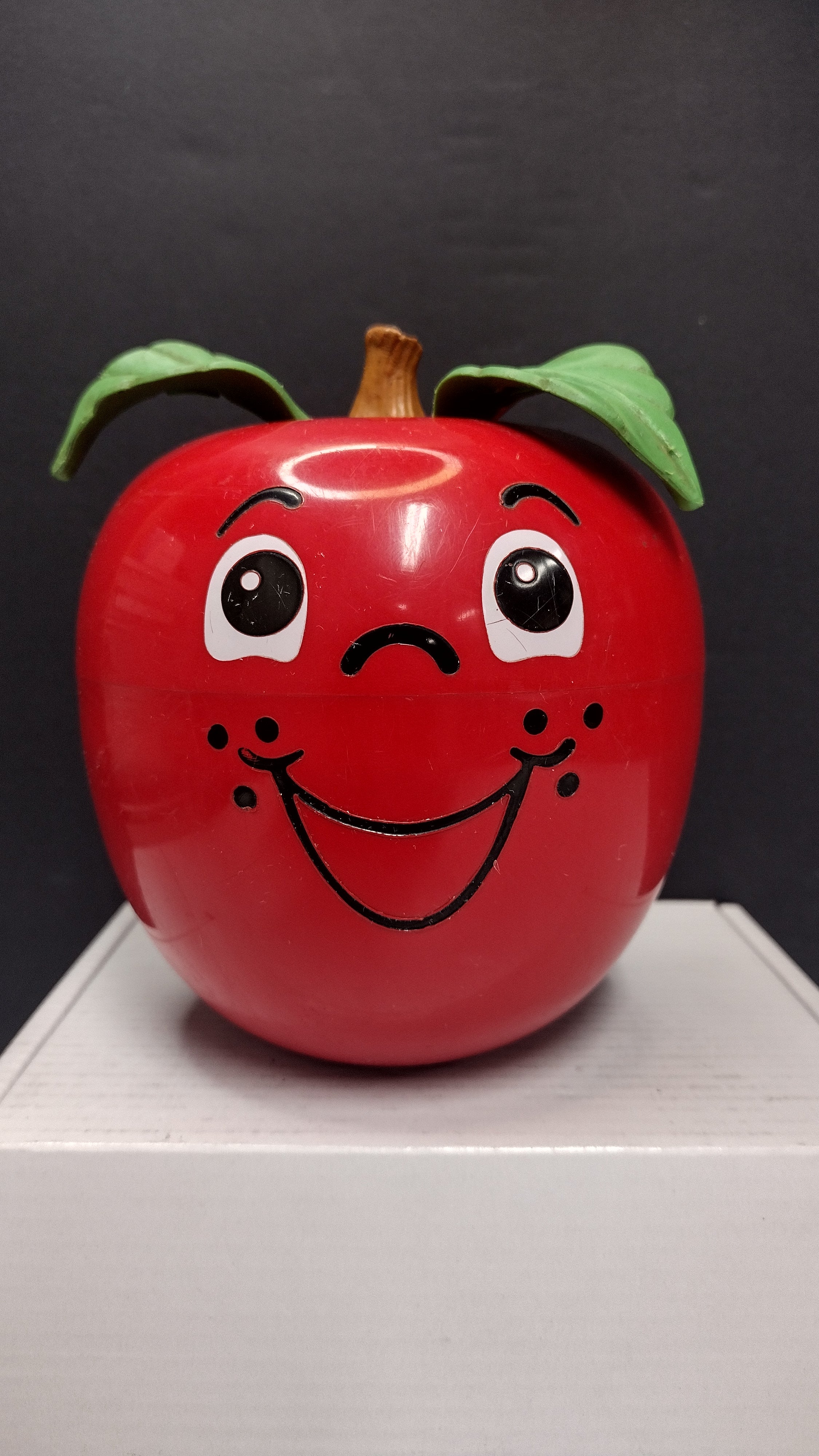 Vintage Fisher-Price Happy Apple Musical Chime Roly-Poly Toy