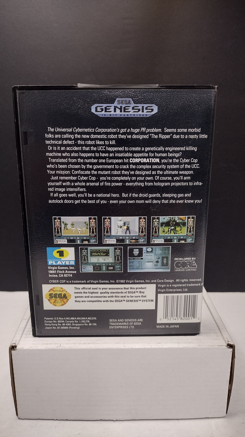 Sega Genesis Cyber Cop Original Hard Shell Case ONLY (No Game / No Manual)