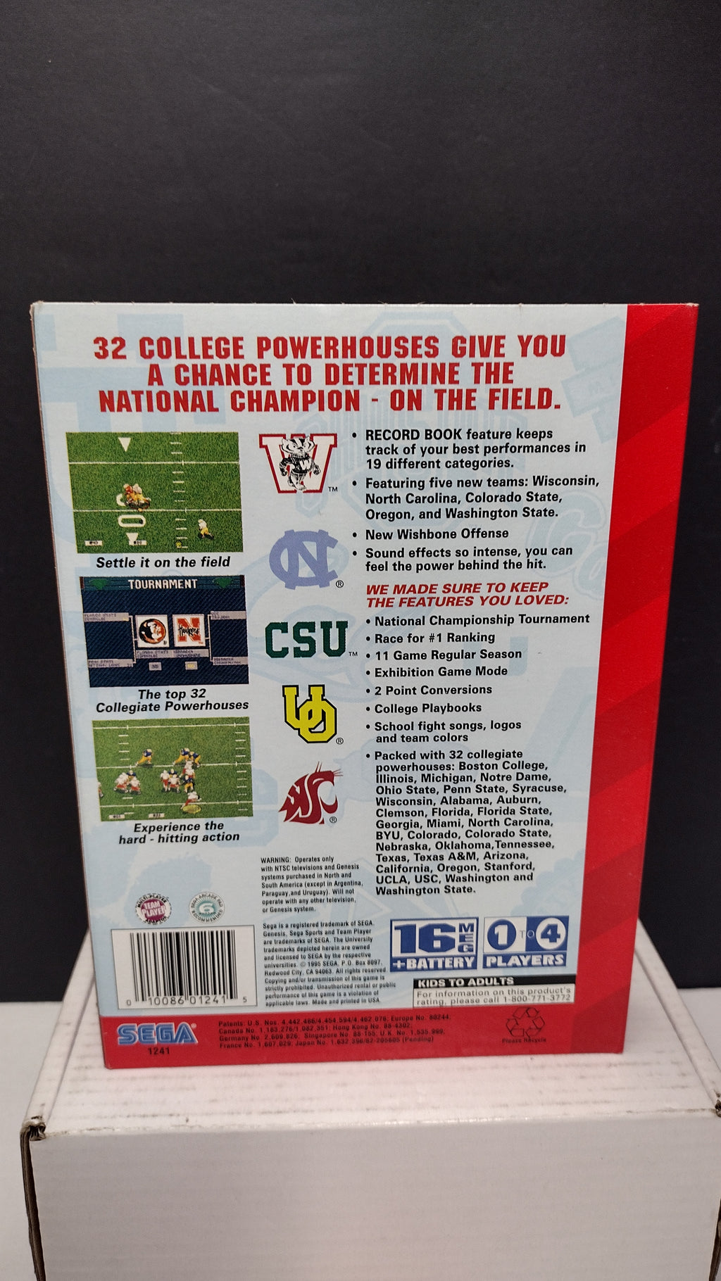 Vintage 1995 Sega Genesis College Football's National Championship II (Original Box & Manual Only - No Game)