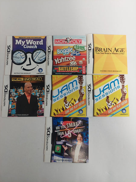 Lot of 7 Nintendo DS Manuals Instruction Booklets No Games