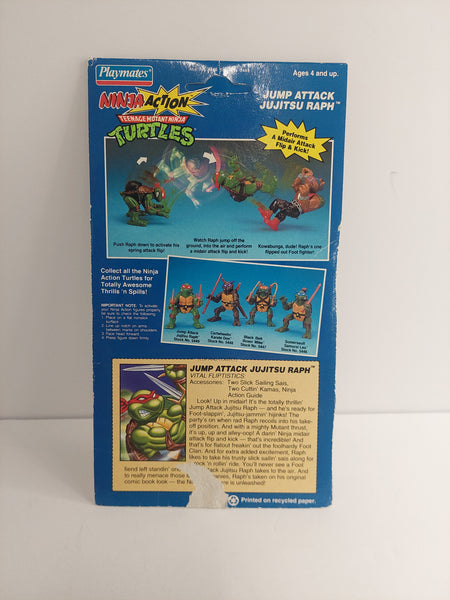 Vintage Teenage Mutant Ninja Turtles Jump Attack Jujitsu Raph Card Back File Card