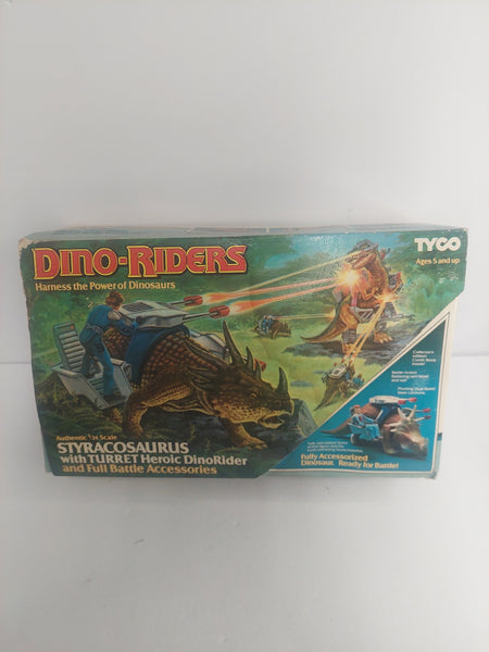 Vintage 1987 Dino-Riders Styracosaurus with Turret Heroic DineRider