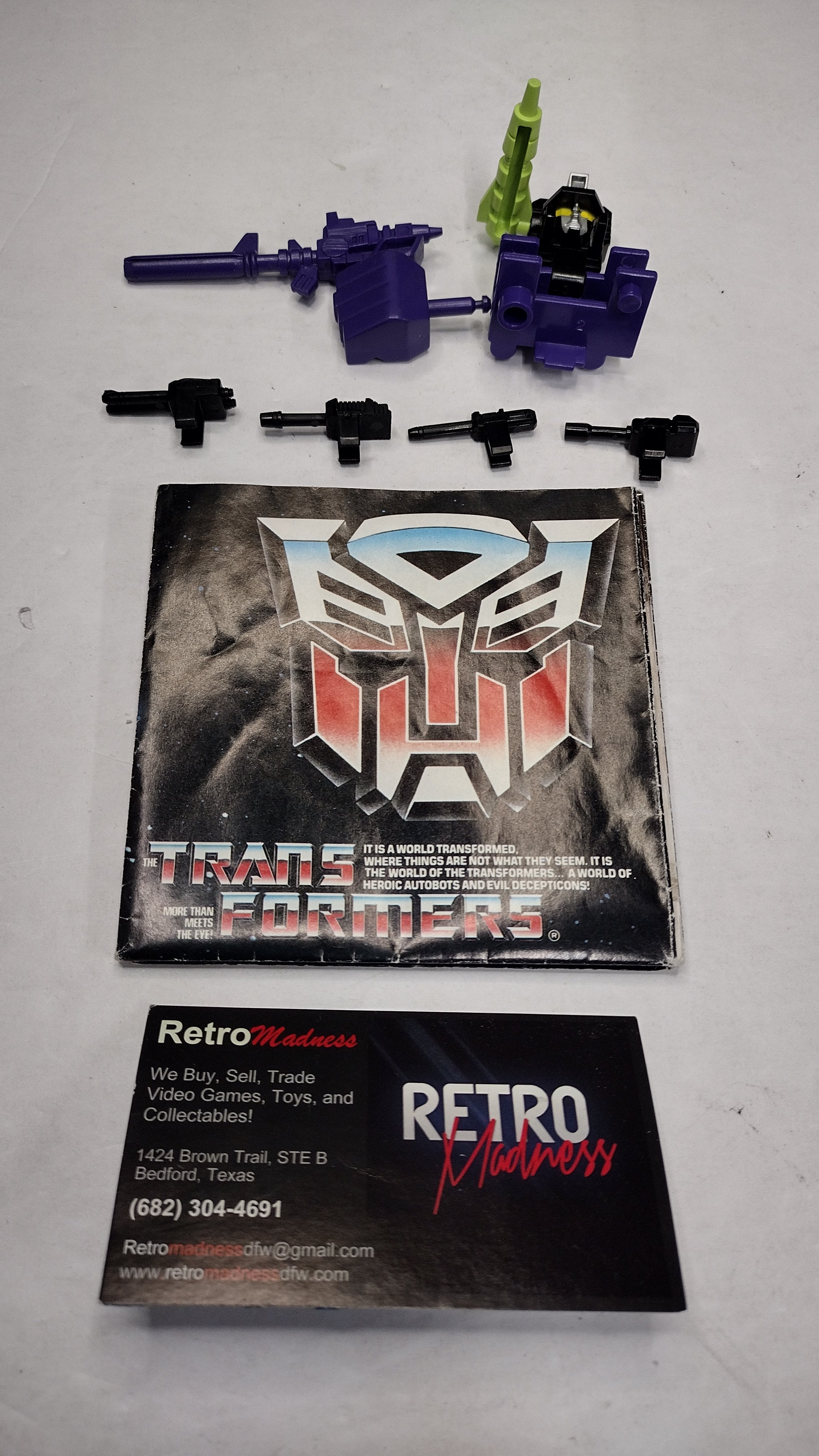 Vintage 1985 Hasbro G1 Transformers Devastator Parts Lot with Original 2-Sided Brochure Poster