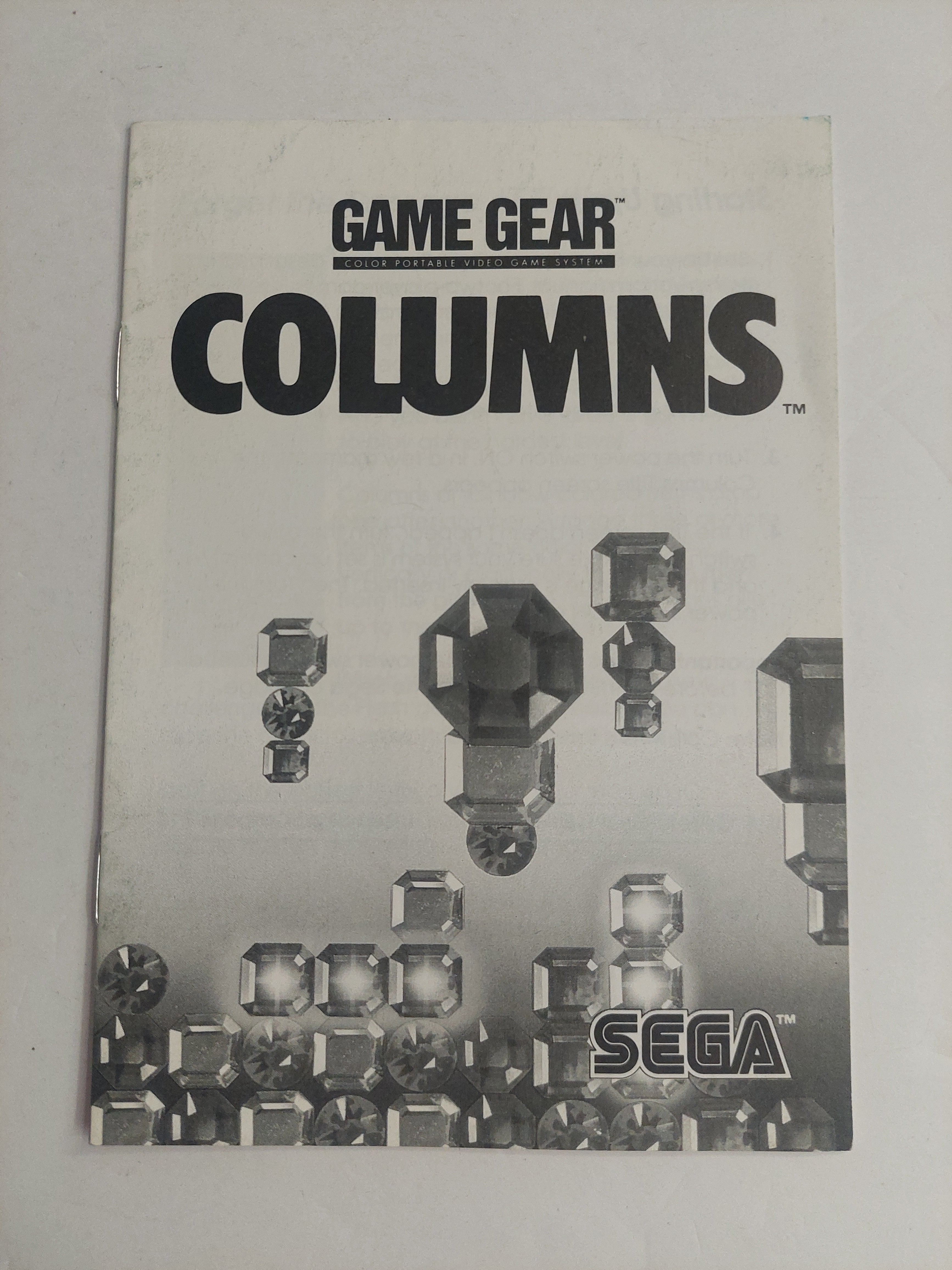 Sega Game Gear Columns Manual Instruction Booklet ONLY