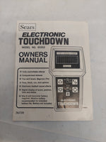 Vintage Sears Electronic Touchdown Owners Manual