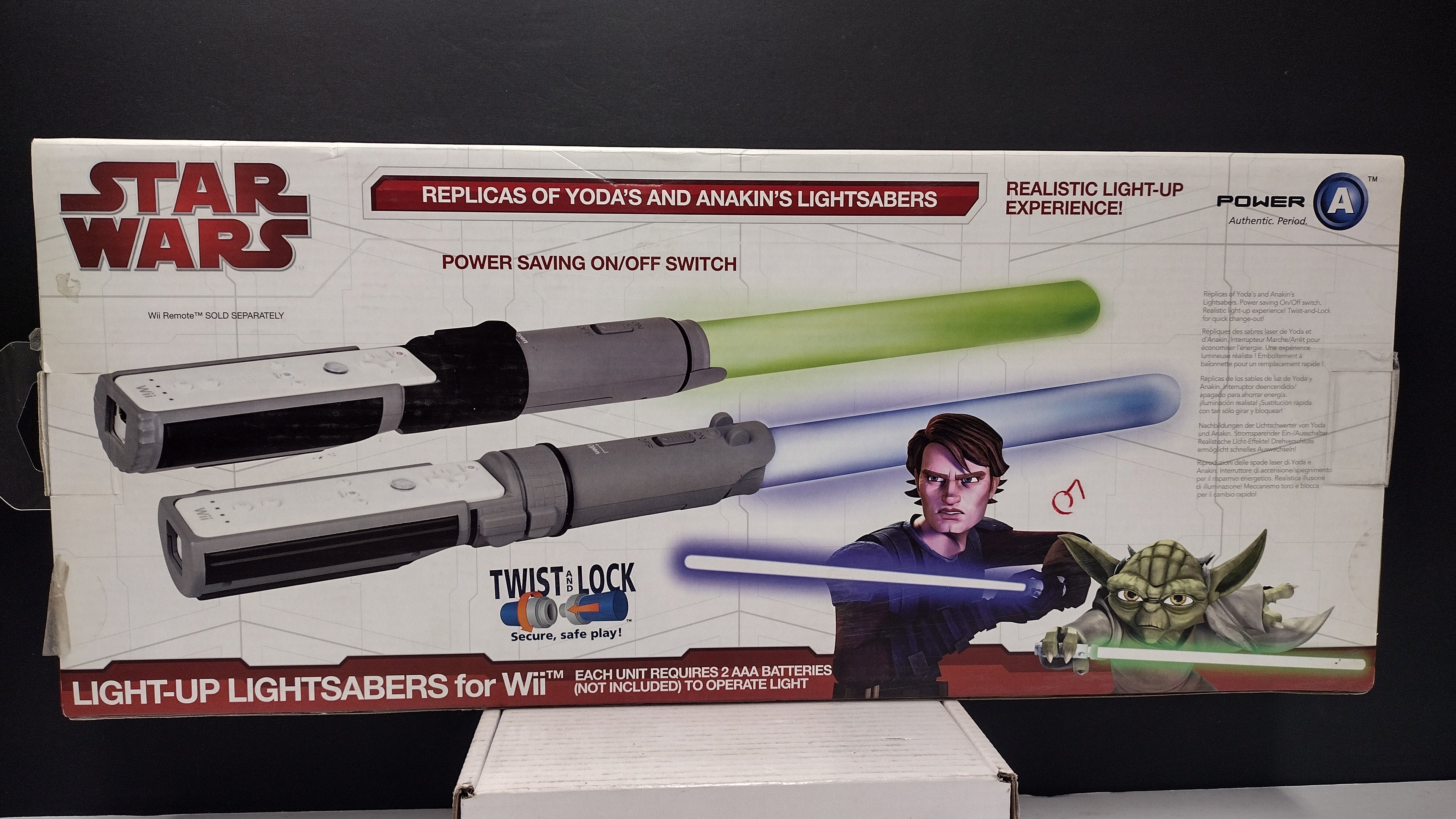 Nintendo Wii Star Wars Light-Up Lightsabers 2-Pack [Anakin Skywalker & Yoda]  (PowerA - Brand New & Factory Sealed)