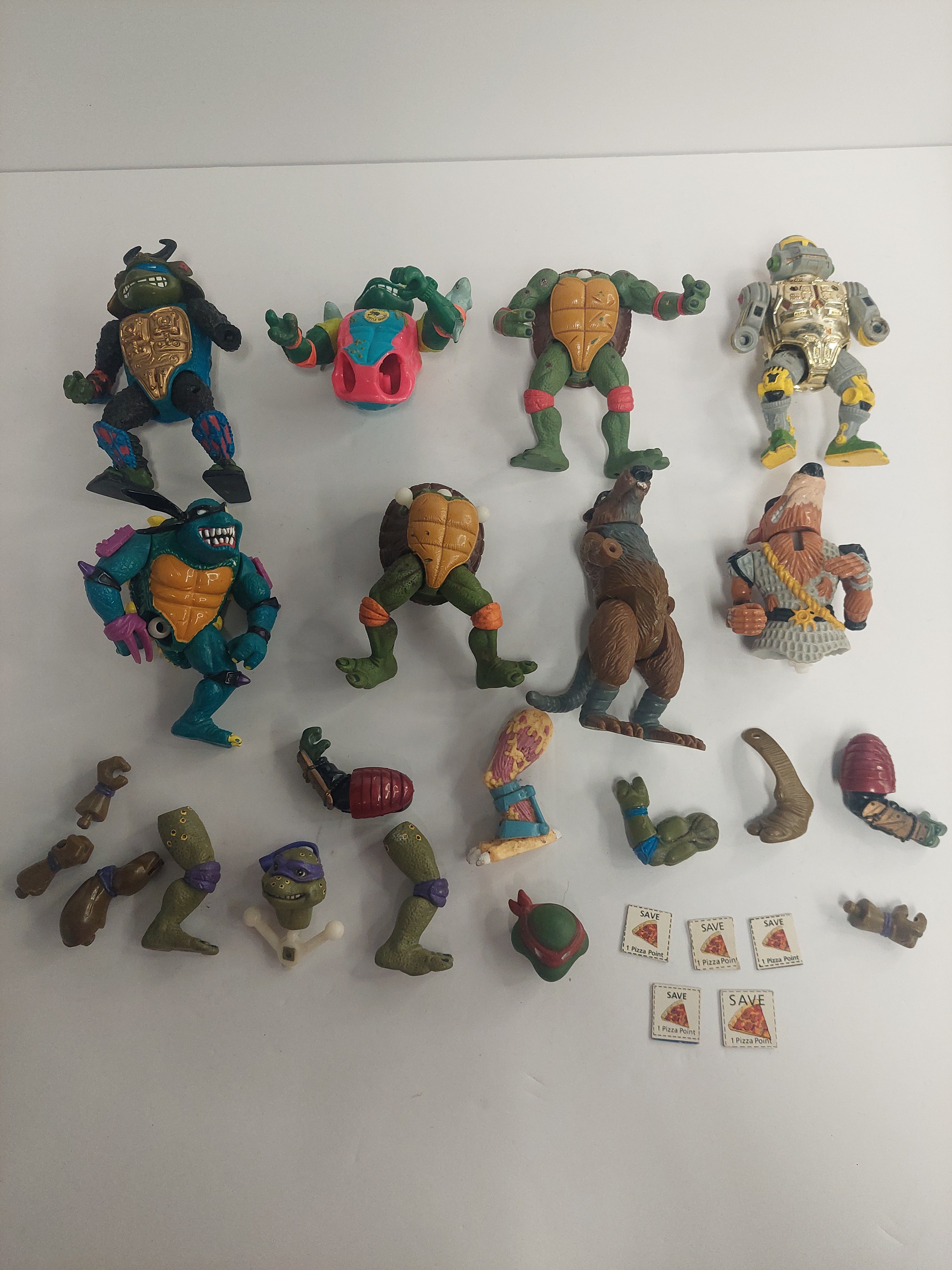 Vintage Teenage Mutant Ninja Turtles TMNT Broken Figures for Parts Lot A