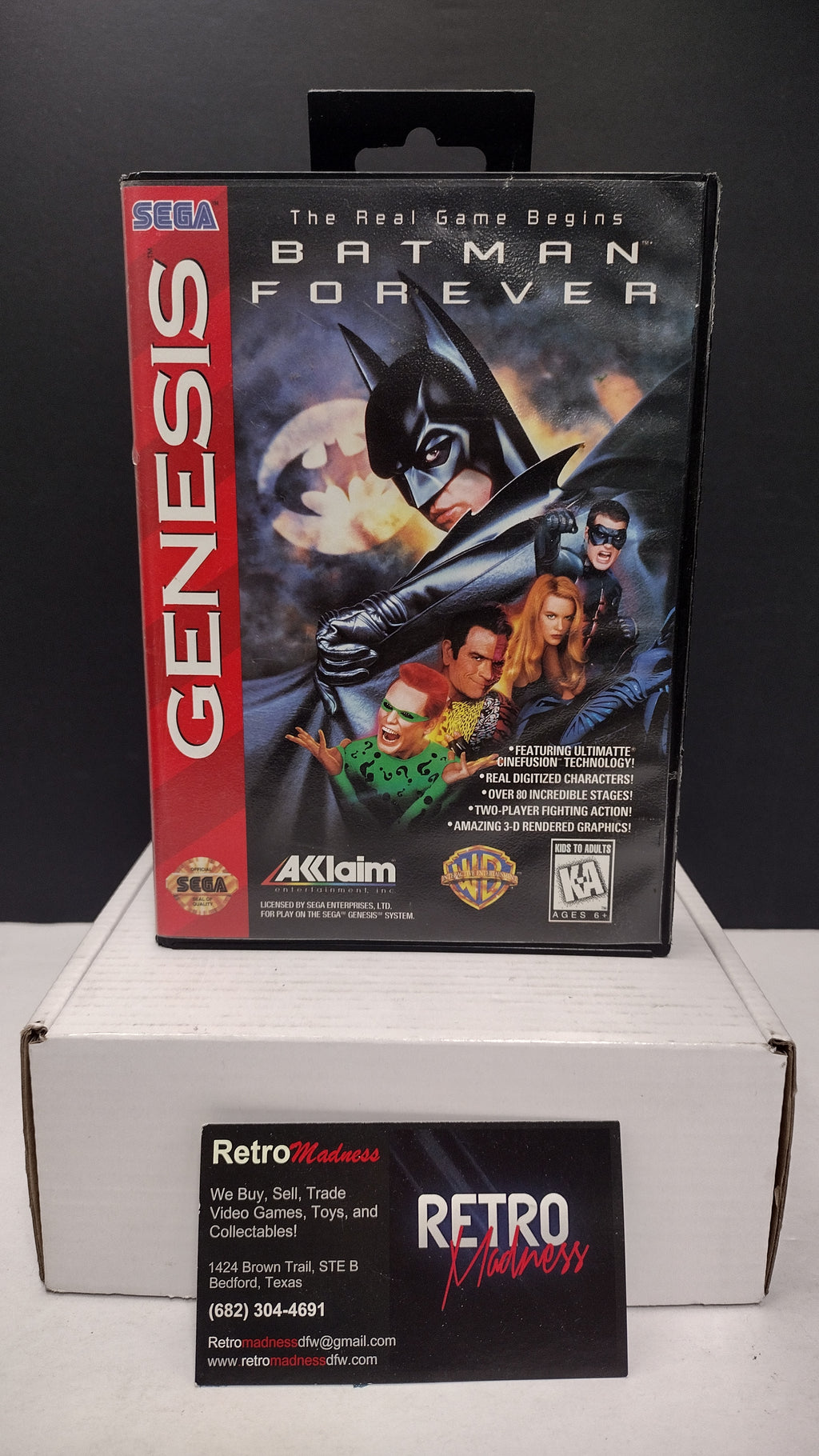 Vintage Batman Forever Sega Genesis Box & Manual Only (No Game)