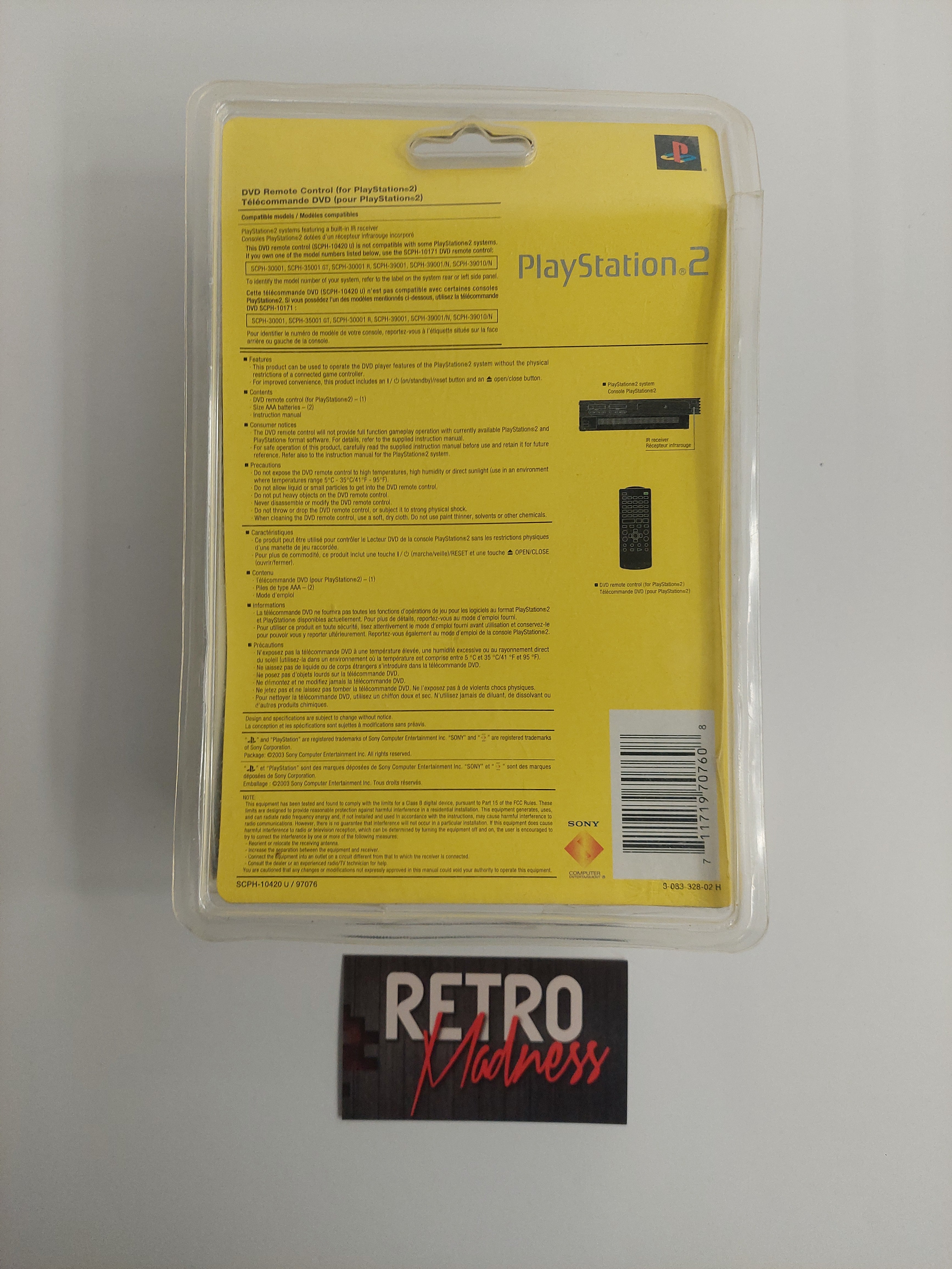 Sony PlayStation2 PS2 DVD Remote Control No Dongle