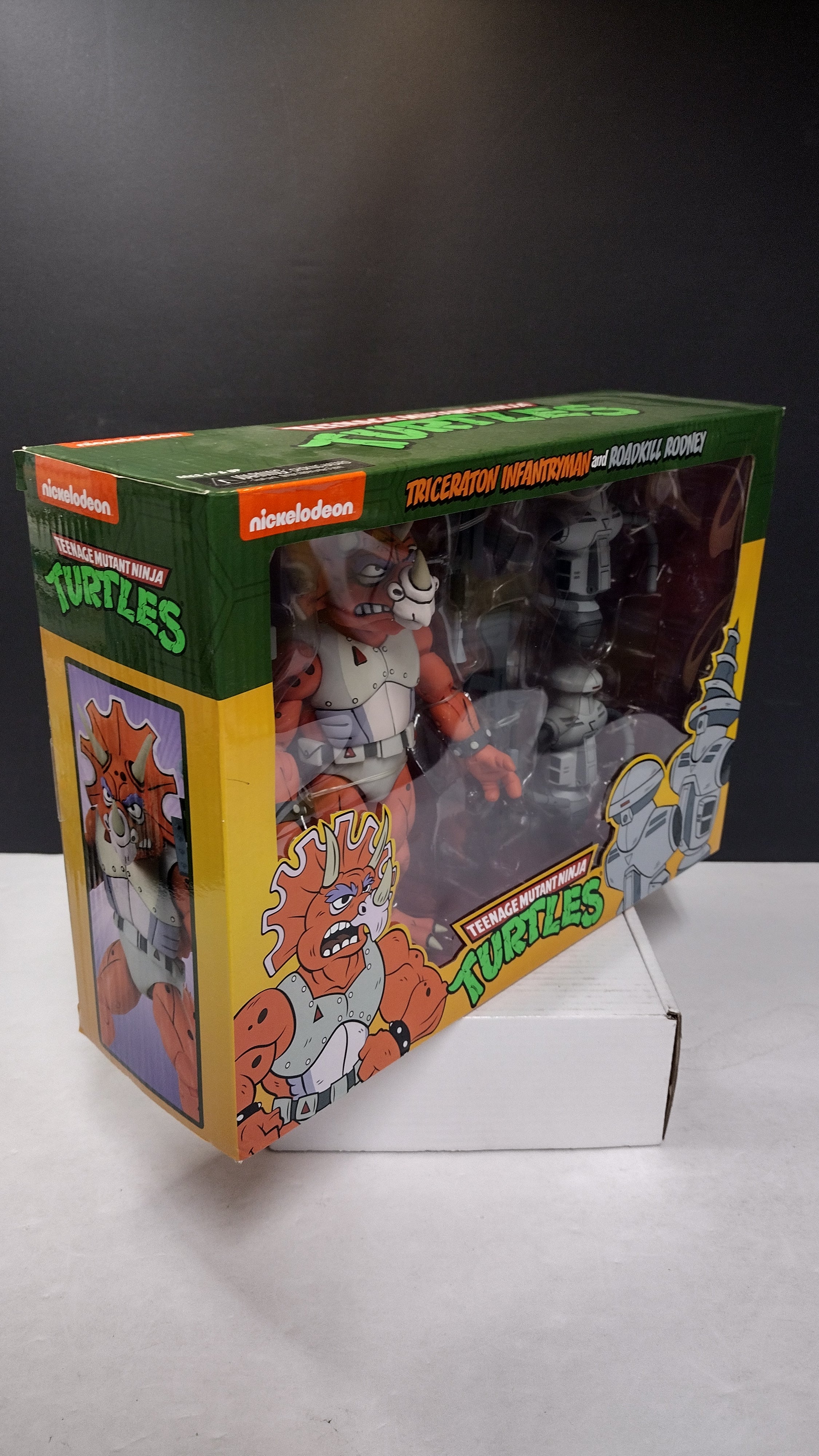 NECA Teenage Mutant Ninja Turtles Animated Series Triceraton Infantryman & Roadkill Rodney 2-Pack NIB