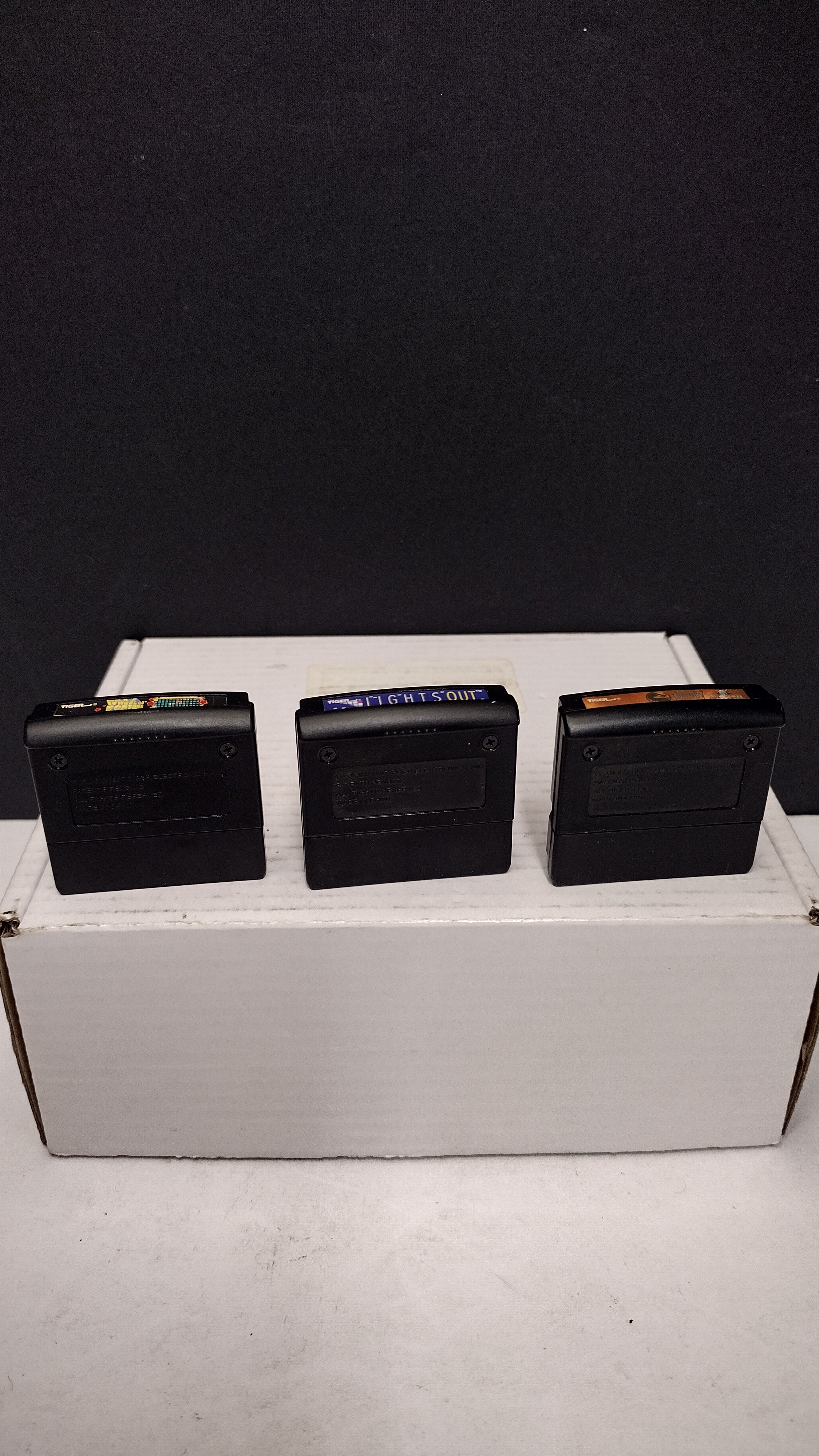 Vintage 1997 Tiger Electronics Game.com 3-Game Cartridge Lot (Mortal Kombat Trilogy, Lights Out, & Wheel of Fortune) - Tested & Working