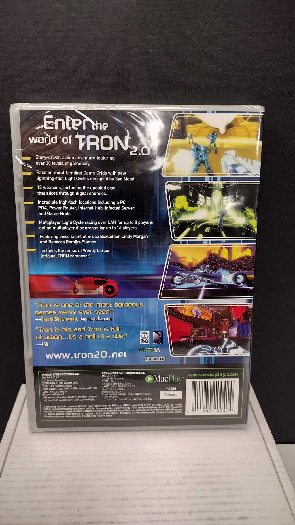 Vintage 2004 MacSoft Tron 2.0 Macintosh CD-ROM (Sealed Jewel Case in Opened Big Box)