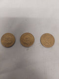 Namco Gold Pacman Arcade Tokens Coins Amusement to Entertainment Lot of 3