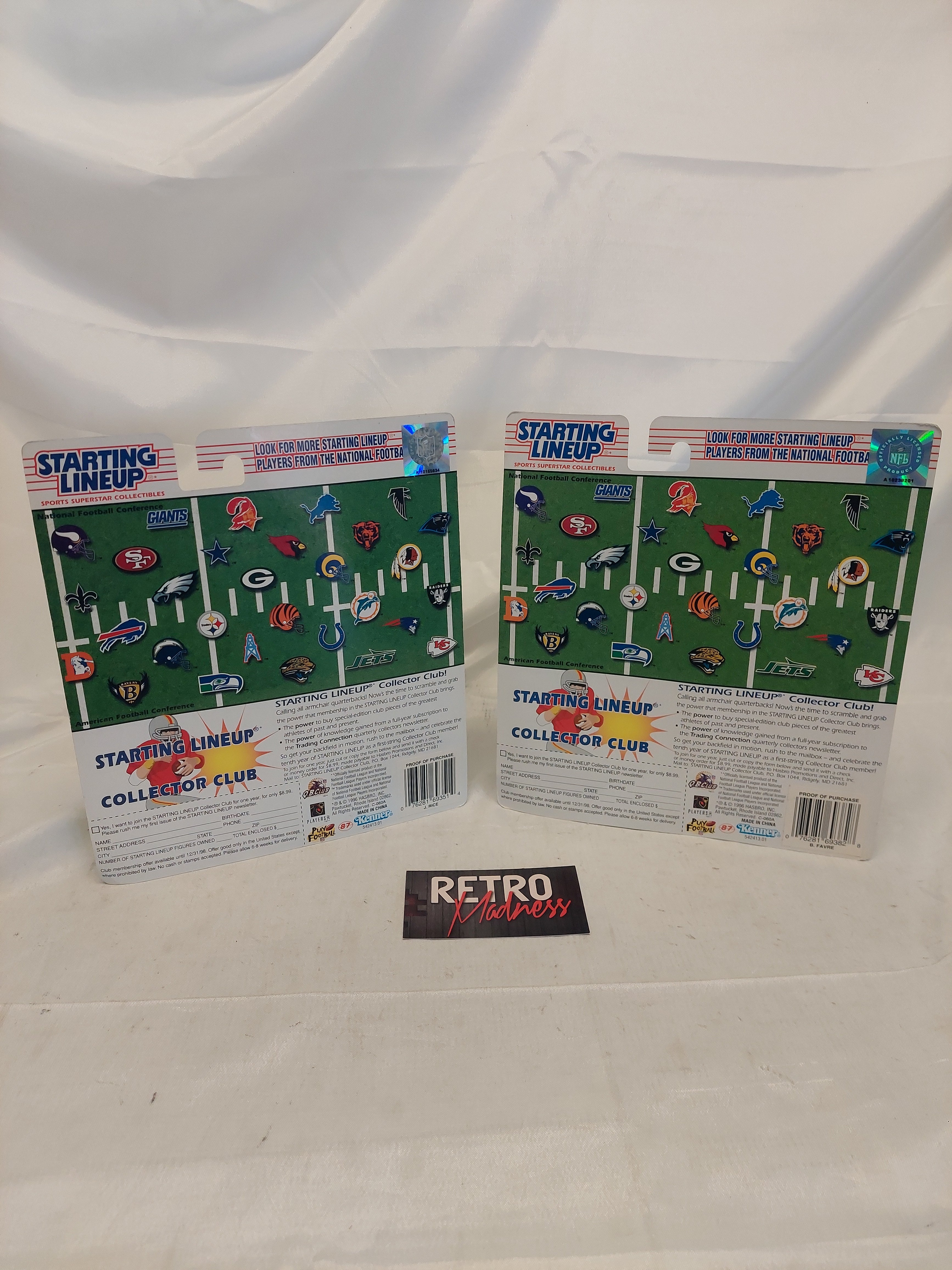 Vintage 1997 NFL Starting Lineup Figures Jerry Rice and Brett Favre Lot