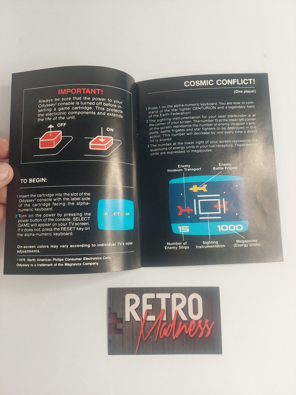 Odyssey 2 Cosmic Conflict Box and Manual ONLY No Game